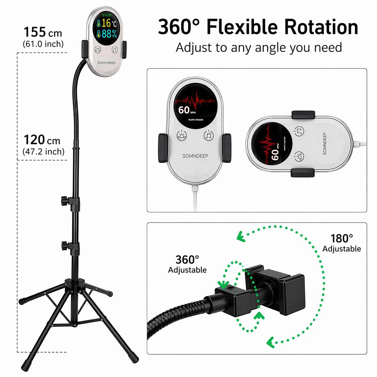 SOMNDEEP 61-inch Quadpod Stand